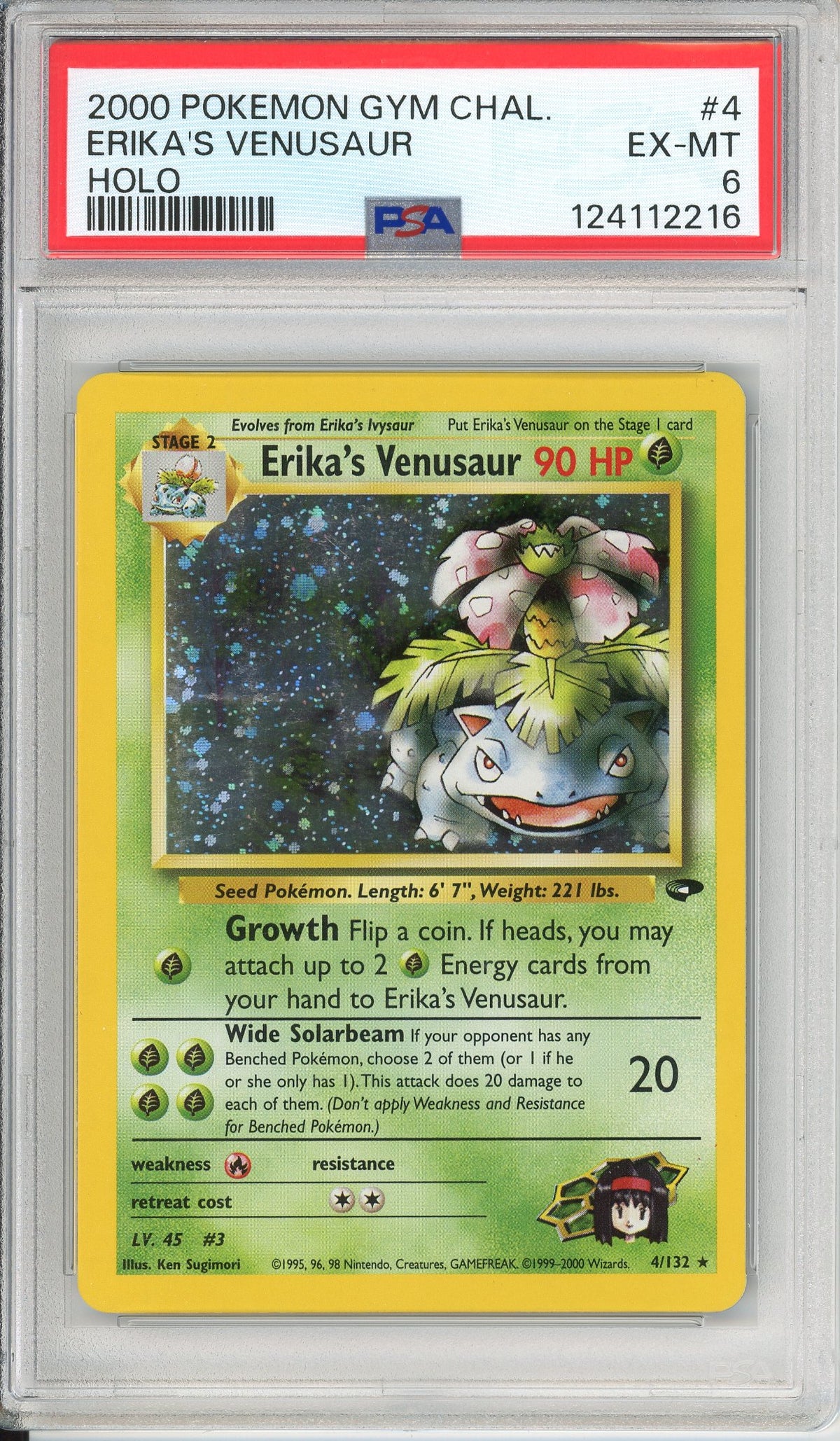 Pokemon Graded: Erika's Venusaur  4/132 Gym Challenge (2000) Holo PSA 6