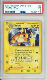 Pokemon Graded: Raichu 25/165 Expedition (2002) Holo PSA 1