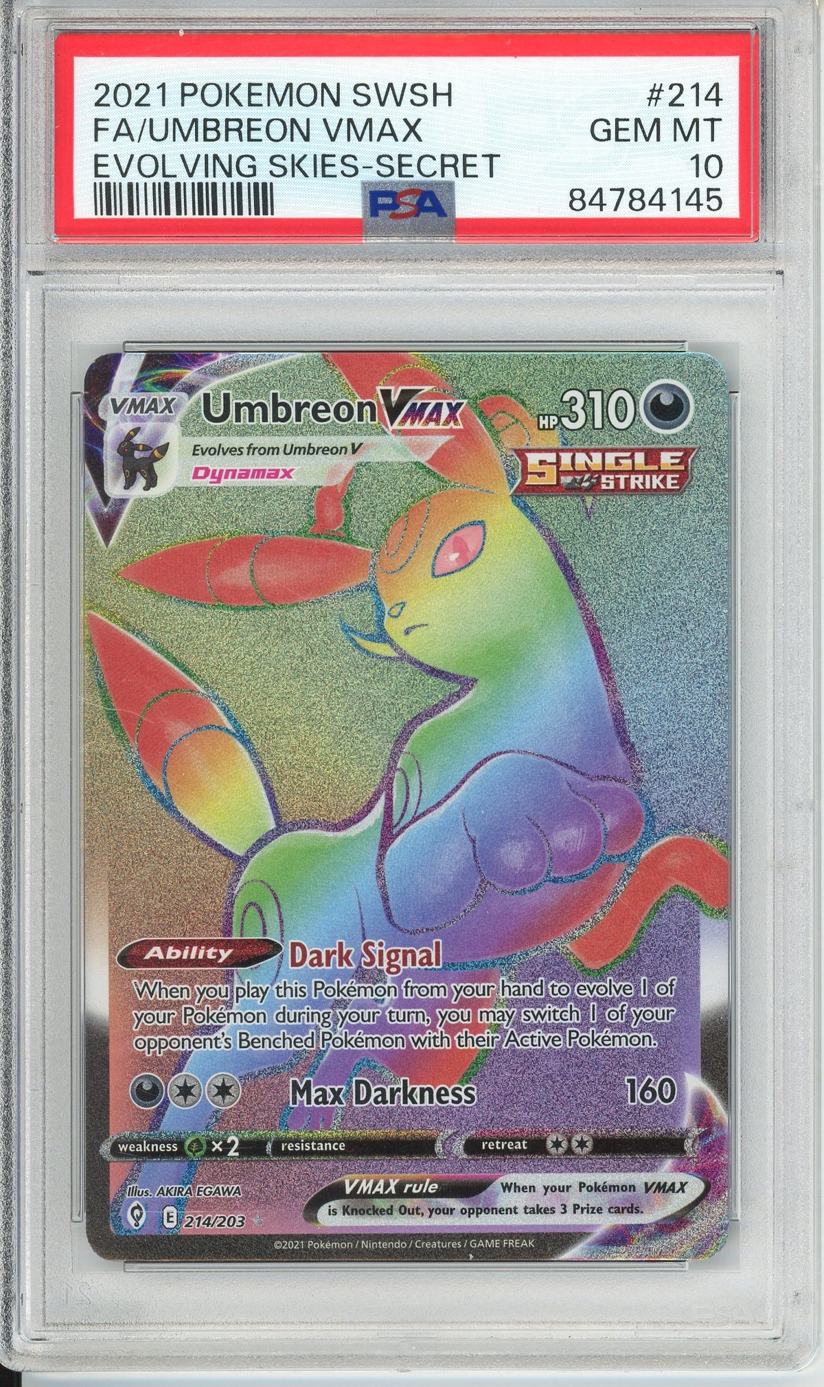 Pokemon Graded: Umbreon VMAX PSA 10