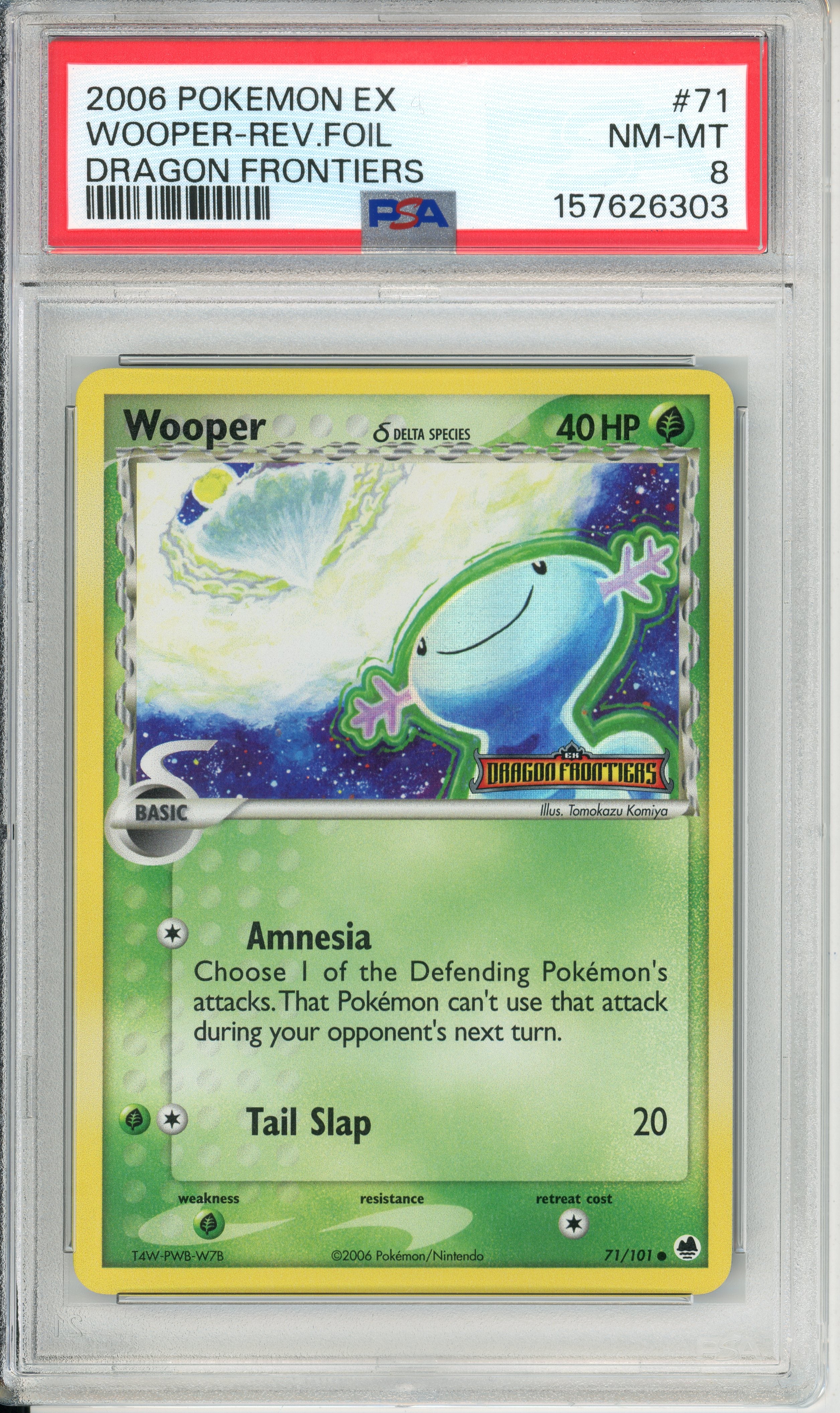 Pokemon Graded: Wooper 71/108 Dragon Frontiers (2006) PSA 8