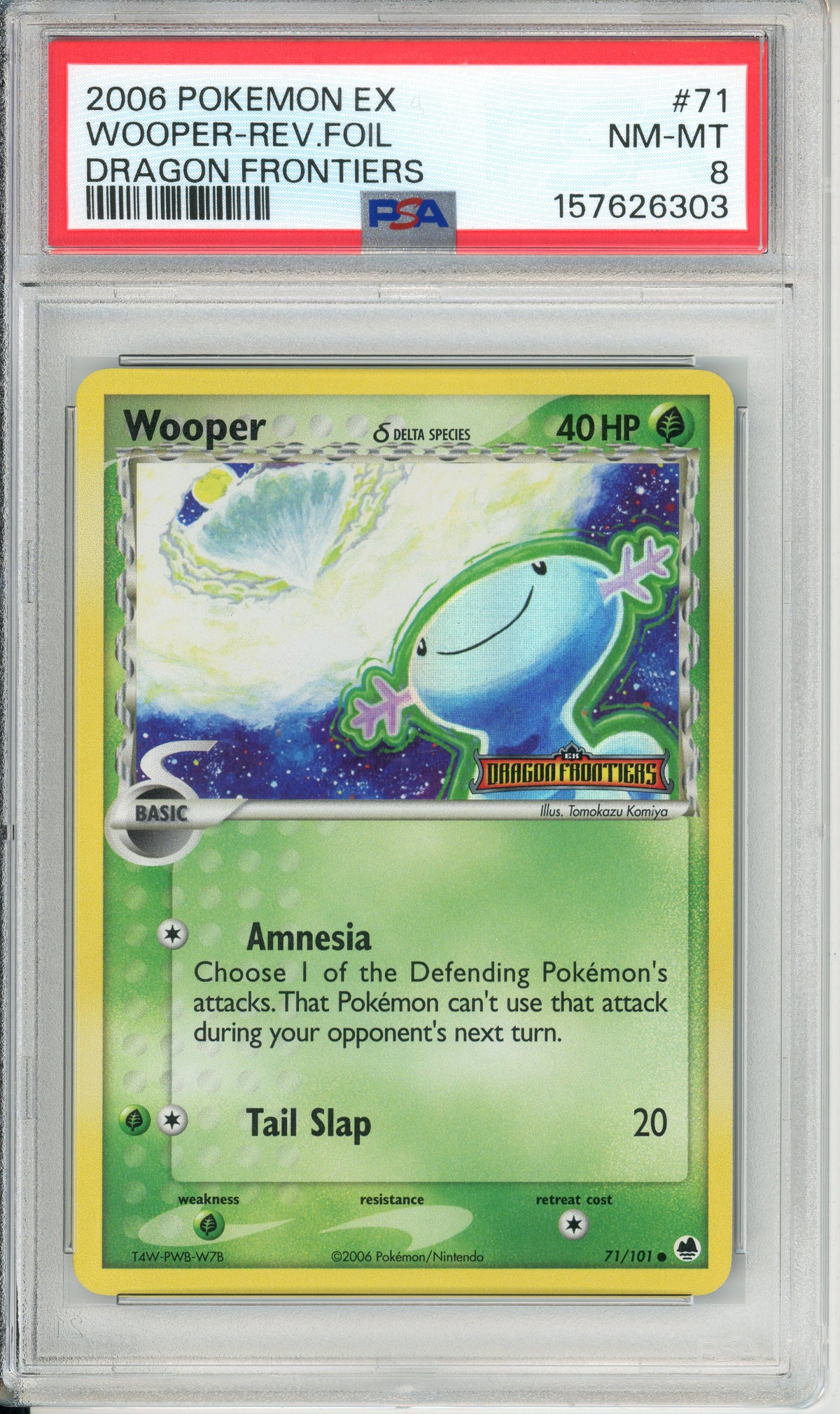 Pokemon Graded: Wooper 71/108 Dragon Frontiers (2006) PSA 8
