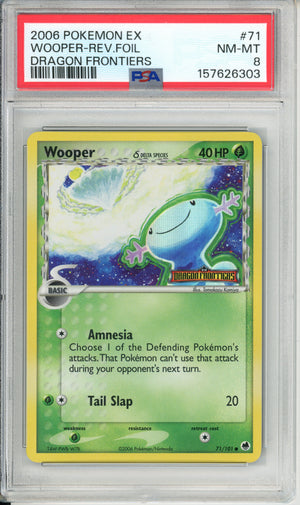 Pokemon Graded: Wooper 71/108 Dragon Frontiers (2006) PSA 8