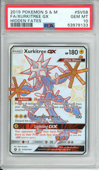 Pokemon Graded: Xurkitree GX SV58/SV94 Hidden Fates (2019) Full Art Holo PSA 10