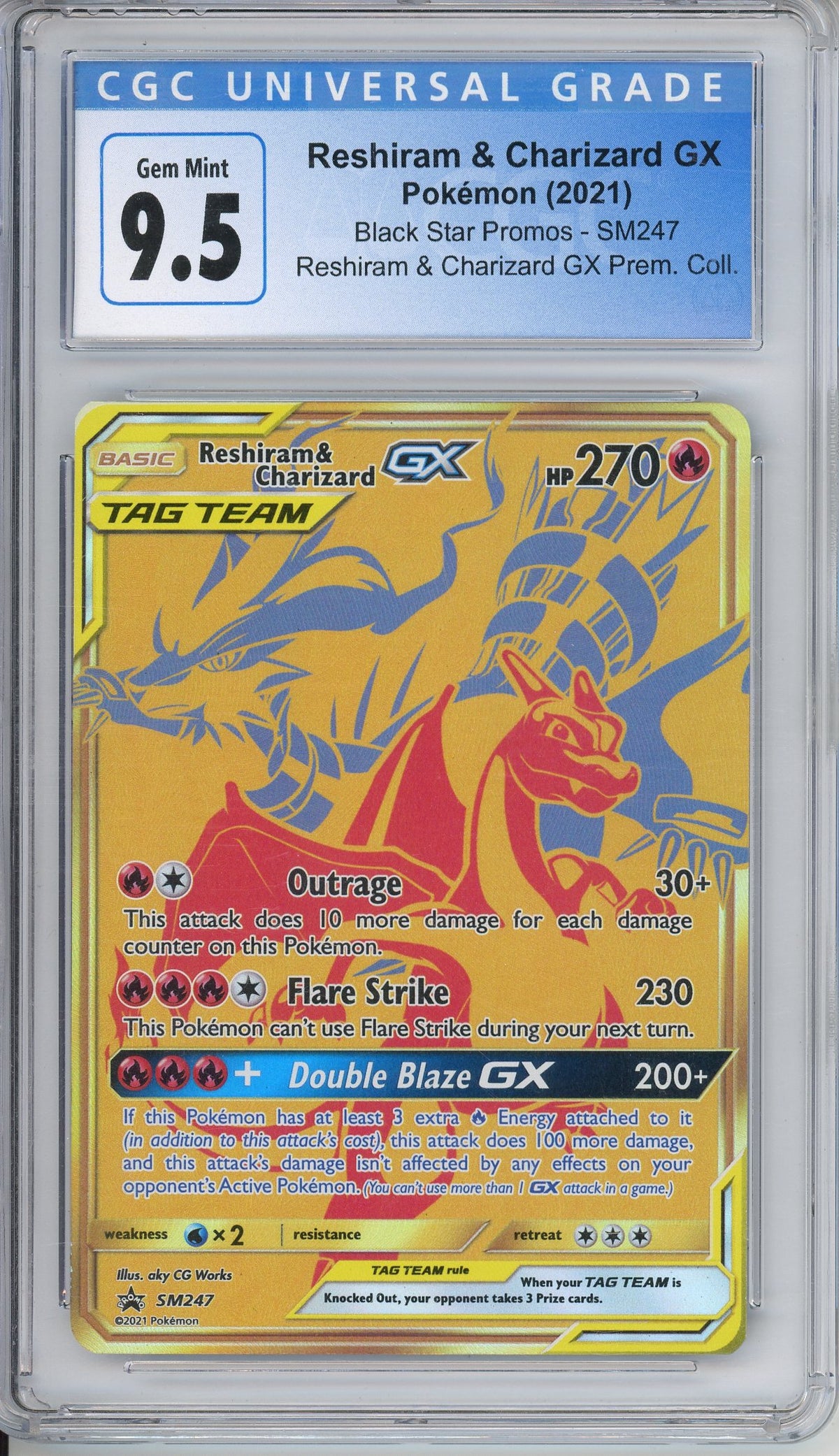Pokemon Graded: Reshiram & Charizard GX CGC 9.5