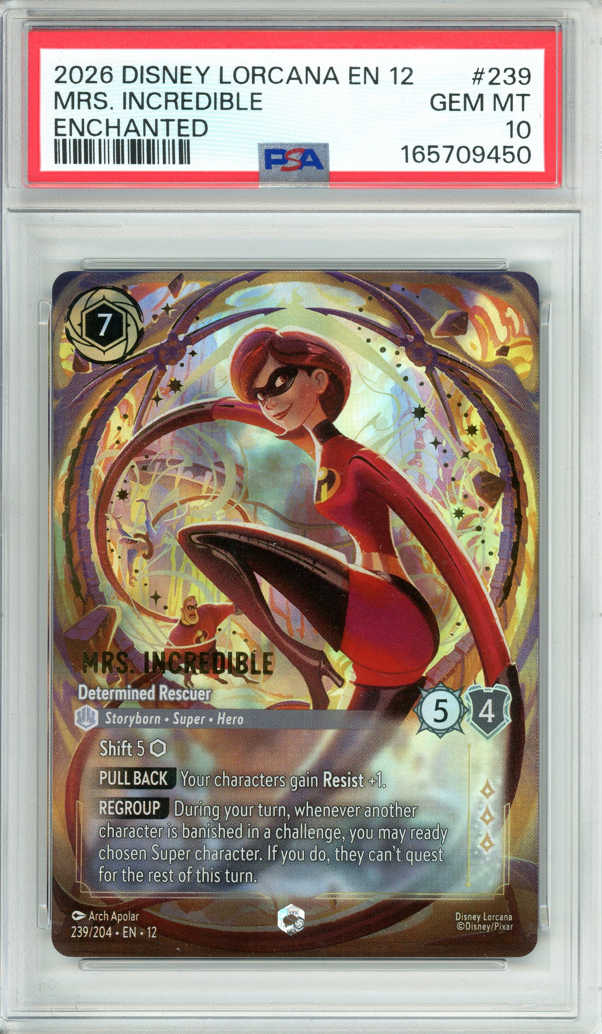 Lorcana Single: Mrs. Incredible Determined Rescuer 239/204 Enchanted (2026) PSA 10