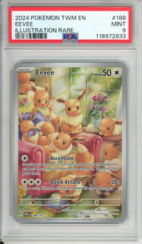 Pokemon Graded: Eevee IR 188/167 Twilight Masquerade (2024) IR Holo PSA 9