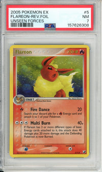 Pokemon Graded: Flareon 5/115 Unseen Forces (2005) Rev. Foil PSA 7