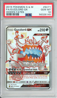 Pokemon Graded: Guzzlord GX SV71/SV94 Hidden Fates (2019) Full Art Holo PSA 10