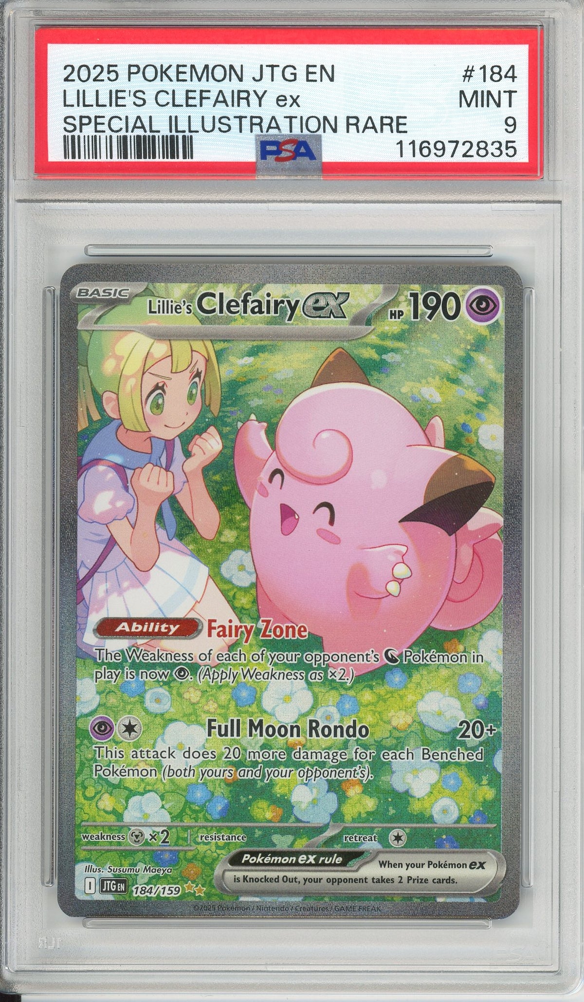 Pokemon Graded: Lillie's Clefairy ex 184/159 Journey Together (2025) SIR Holo PSA 9