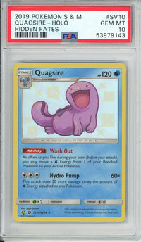 Pokemon Graded: Quagsire SV10/SV94 Hidden Fates (2019) Shiny Holo PSA 10