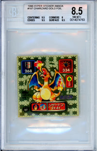 Pokemon Graded: Charizard Gold Foil #187 Hyper Sticker Amads (1996) Beckett 8.5