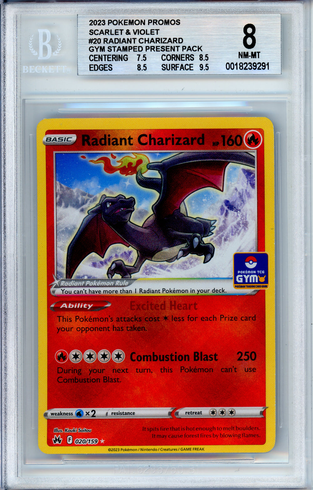 radiant charizard pokemon card 2023 Sword & Shield Crown Zenith #020/159 PSA 8 Color:Black new-release perfect for serious collectors Stage 2 Dragonite HP