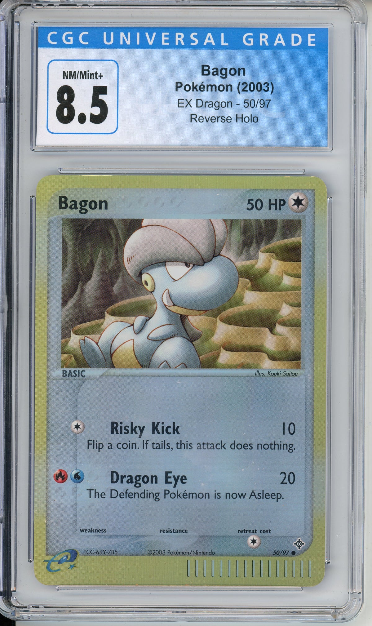 Pokemon Graded: Bagon 50/97 EX Dragon (2003) Reverse Holo CGC 8.5
