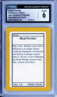 Pokemon Graded: Heal Powder Neo Destiny Playtest (2001) CGC 6