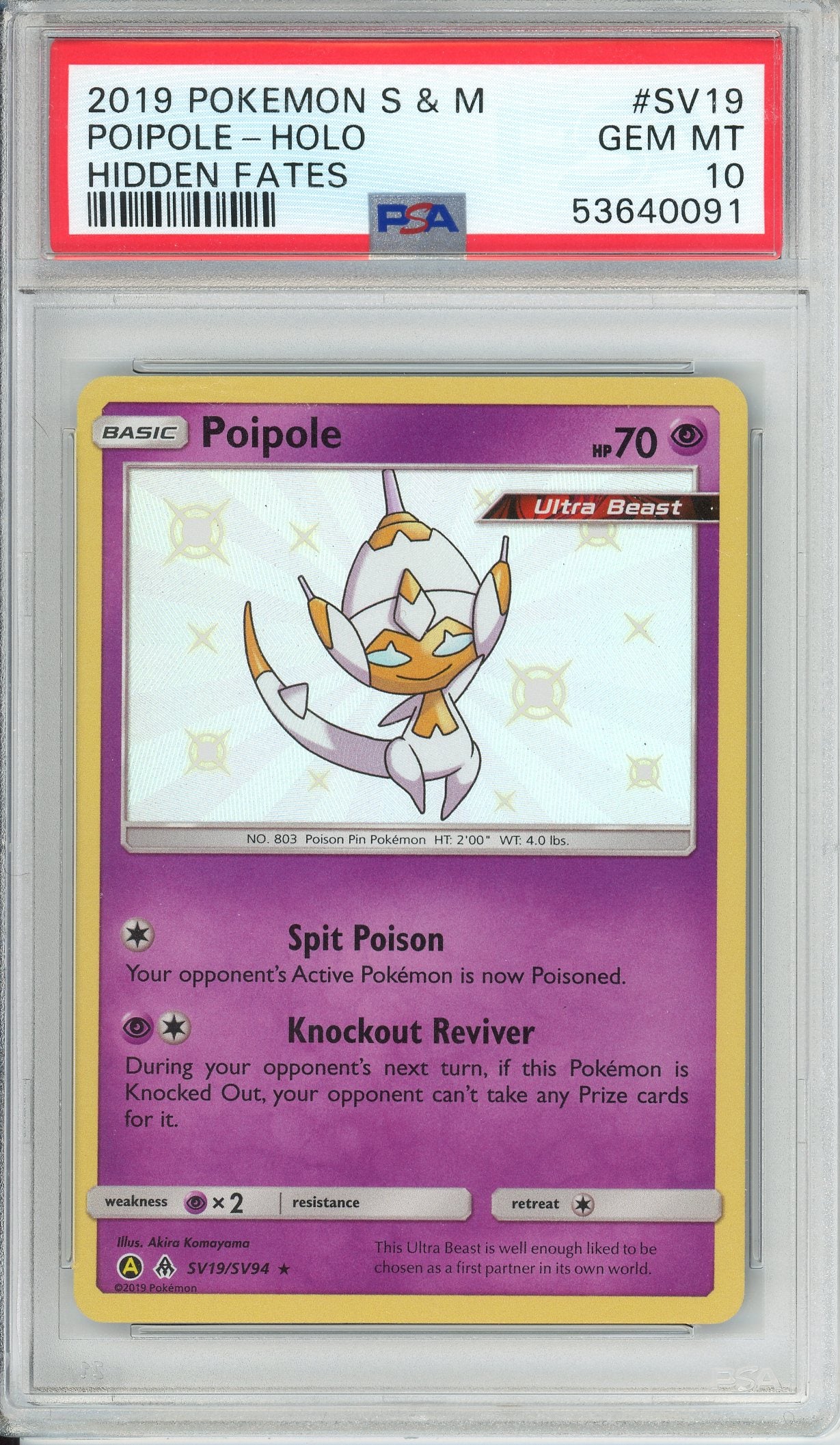 Pokemon Graded: Poipole SV19/SV94 Hidden Fates (2019) Shiny Holo PSA 1 – Double Infinity Gaming