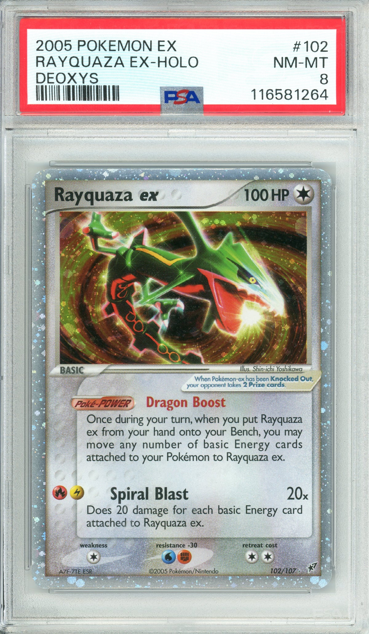 Pokemon Graded: Rayquaza ex 102/107 EX Deoxys (2005) Holo PSA 8