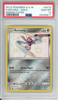 Pokemon Graded: Kartana SV33/SV94 Hidden Fates (2019) Shiny Holo PSA 10