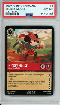 Lorcana Graded: Mickey Mouse #1 D23 Expo (2022) PSA 10