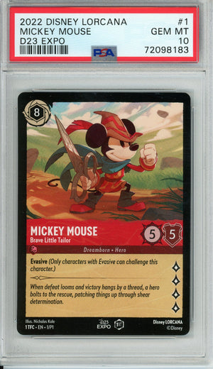 Lorcana Graded: Mickey Mouse #1 D23 Expo (2022) PSA 10