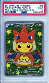 Pokemon Graded: JP Poncho Pikachu #208 Pikachu Special Box (2016) PSA 9