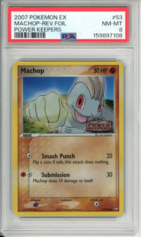 Pokemon Graded: Machop 53/108 Power Keepers (2007) Foil PSA 8