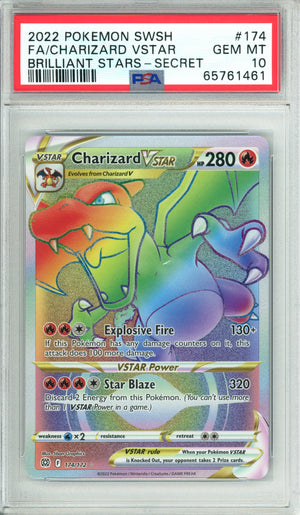 Pokemon Graded: Charizard VSTAR 174/172 Brilliant Stars (2022) Full Art PSA 10