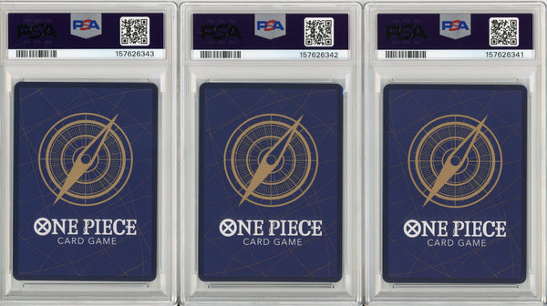 One Piece Graded: Nico Robin #111, Nami #112, Jewelry Bonney #113 Heroines Battle Pack Winner Sequential Set of 3 PSA 10