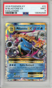 Pokemon Graded: M Blastoise EX #22 XY Evolutions (2016) Holo PSA 9