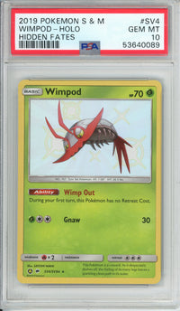 Pokemon Graded: Wimpod SV4/SV94 Hidden Fates (2019) Shiny Holo PSA 10