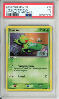 Pokemon Graded: Treecko 67/100 Crystal Guardians (2006) Reverse Foil PSA 7