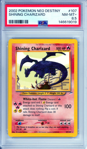 Pokemon Graded: Shining Charizard 107/105 Neo Destiny (2002) PSA 8.5