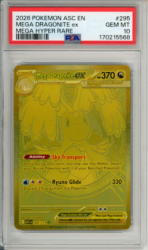 Pokemon Graded: Mega Dragonite ex 295/217 Ascended Heroes (2026) PSA 10