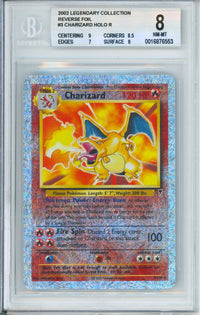 Pokemon Graded: Charizard 3/110 Legendary Collection (2002) Reverse Foil Beckett 8