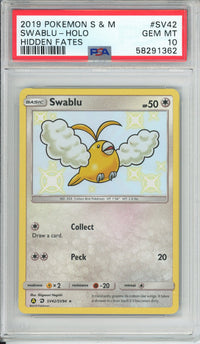 Pokemon Graded: Swablue SV42/SV94 Hidden Fates (2019) Shiny Holo PSA 10