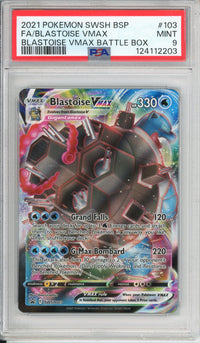Pokemon Graded: Blastoise VMAX #SWSH103 Battle Box Promo (2021) Full Art Holo PSA 9