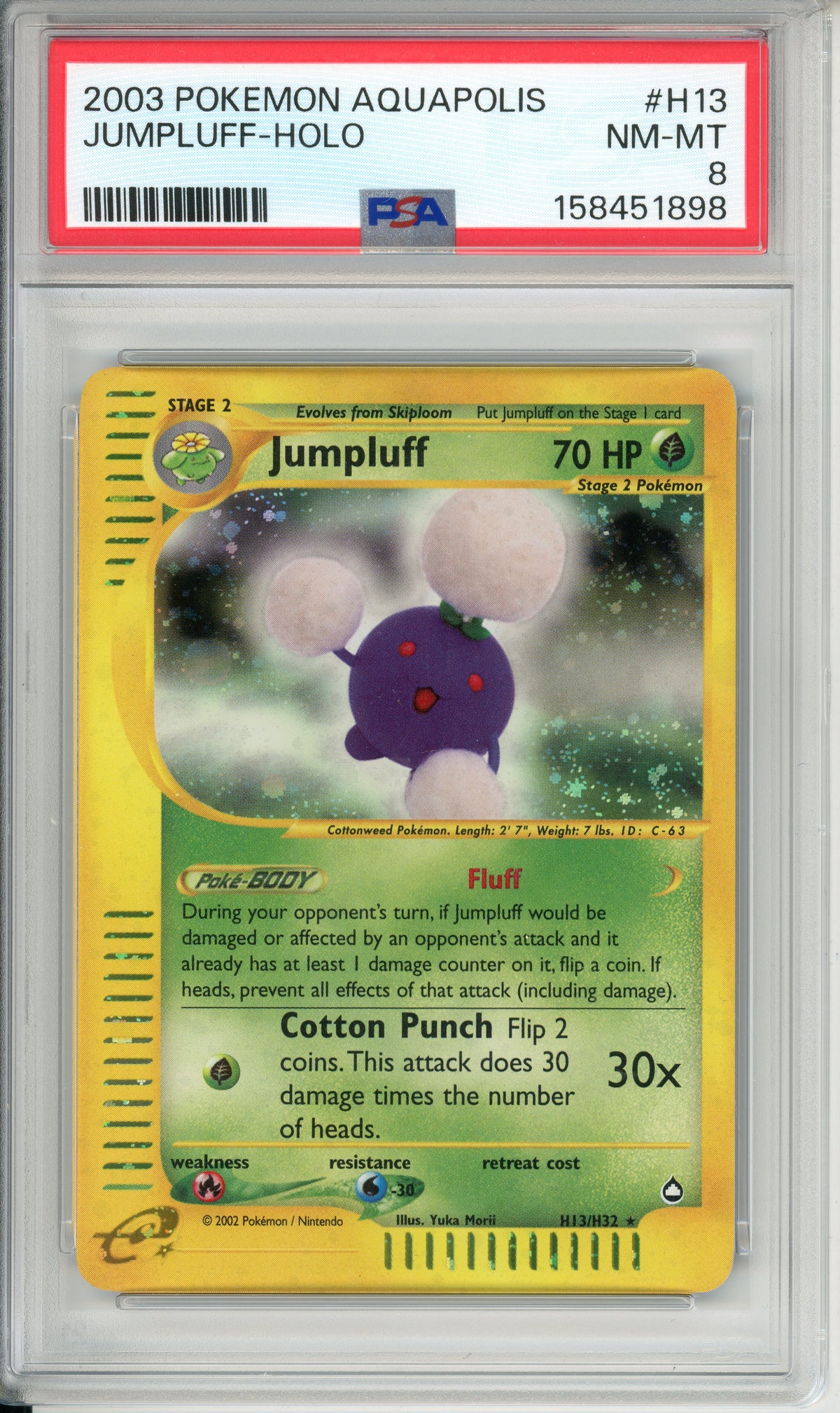 Pokemon Graded: Jumpluff H13/H32 Aquapolis (2003) Holo PSA 8
