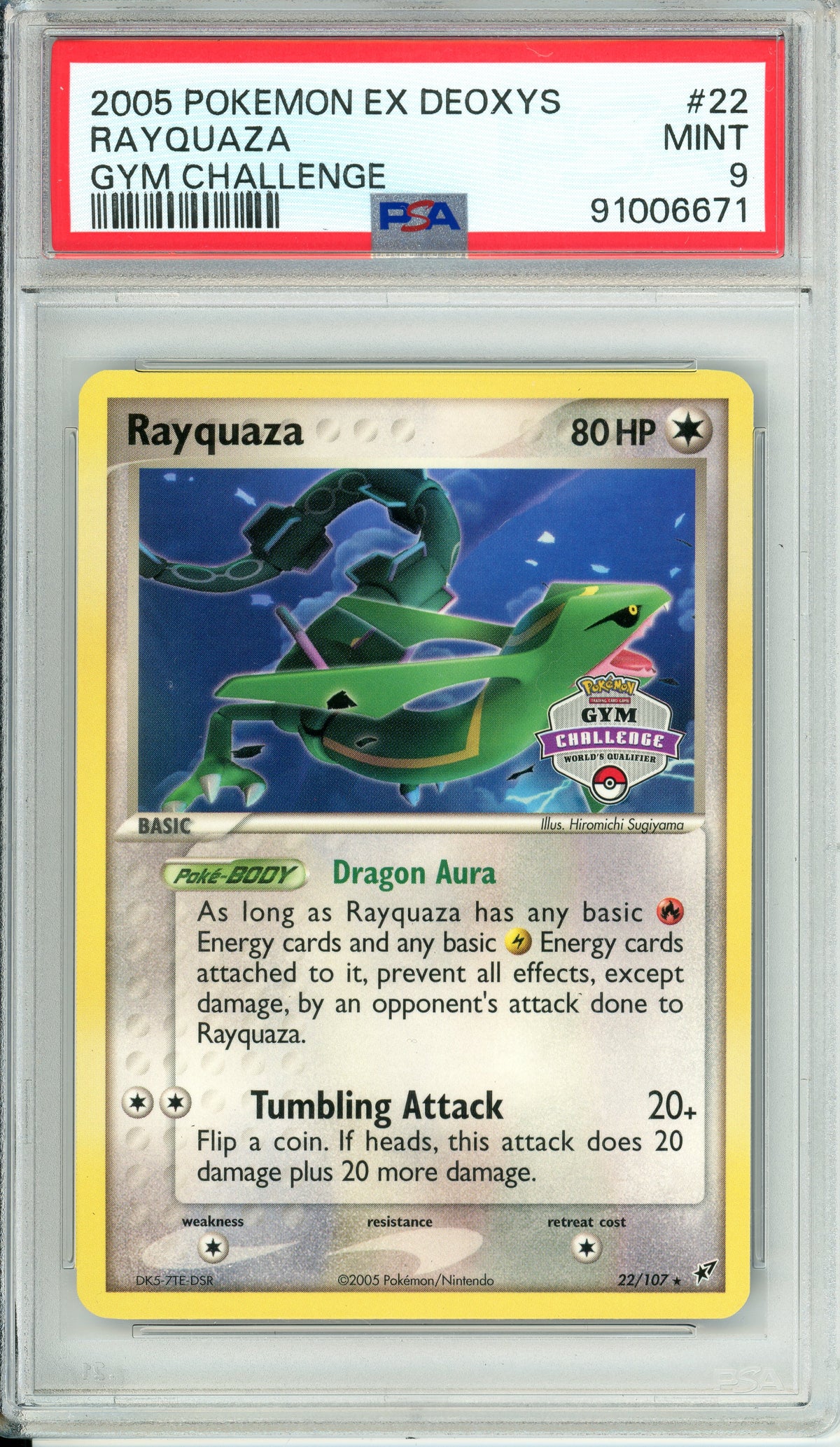 Pokemon Graded: Rayquaza 21/107 Gym Challange (2005) PSA 9