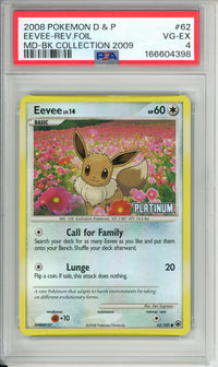 Pokemon Graded: Eevee Lv.14 62/100 Burger King Promo (2008) Reverse Foil PSA 4