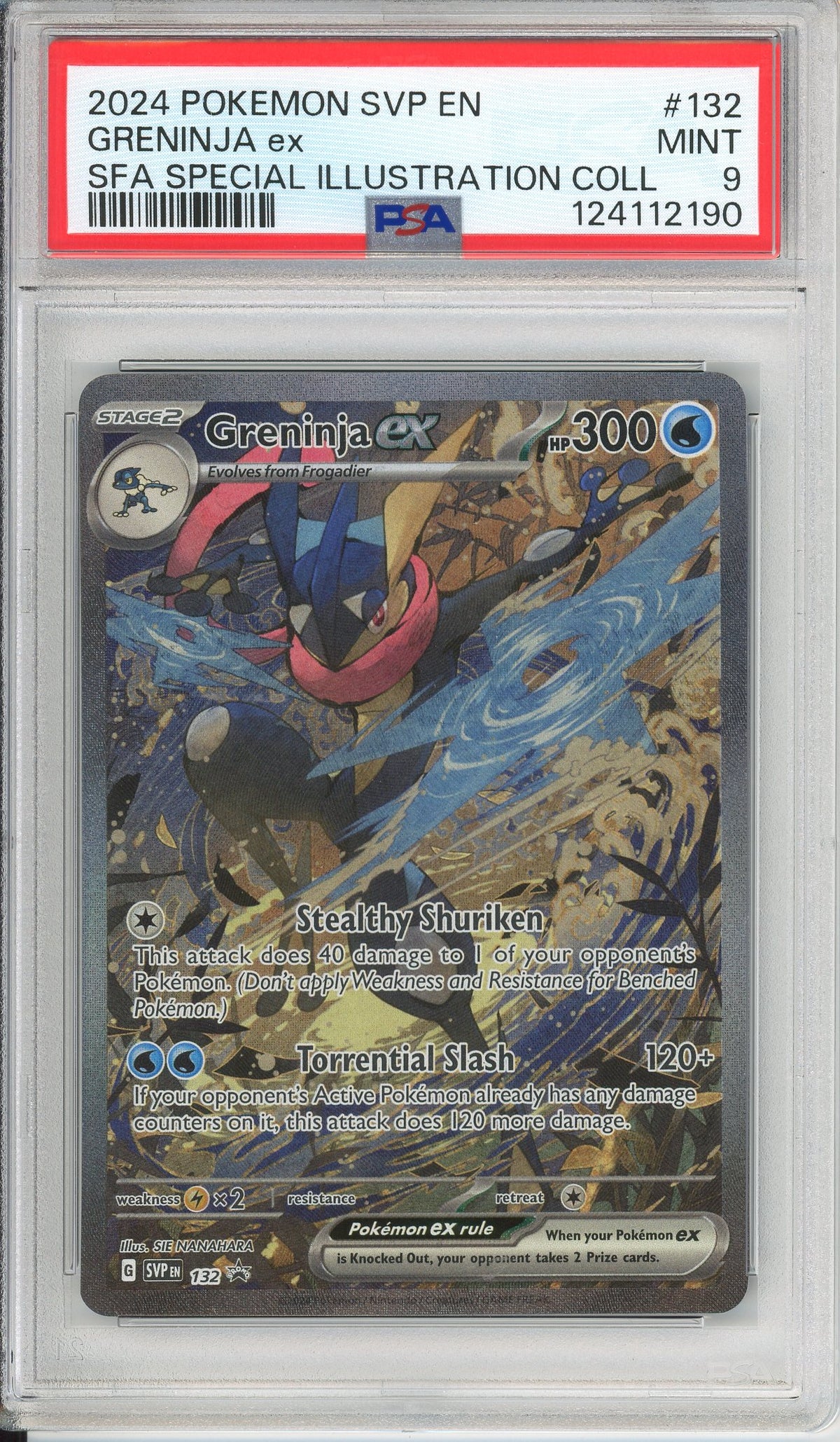 Pokemon Graded: Greninja ex #132 Shrouded Fable Promo (2024) Holo PSA 9