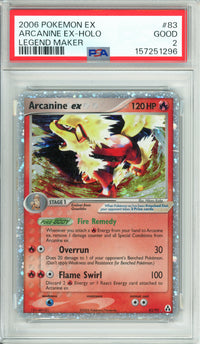 Pokemon Graded: Arcanine ex 83/92 Legend Maker (2006) Holo PSA 2