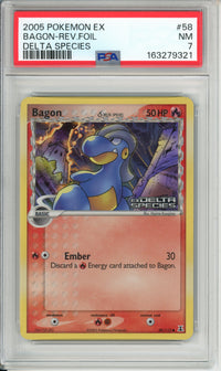Pokemon Graded: Bagon 58/112 EX Delta Species (2005) Reverse Foil PSA 7