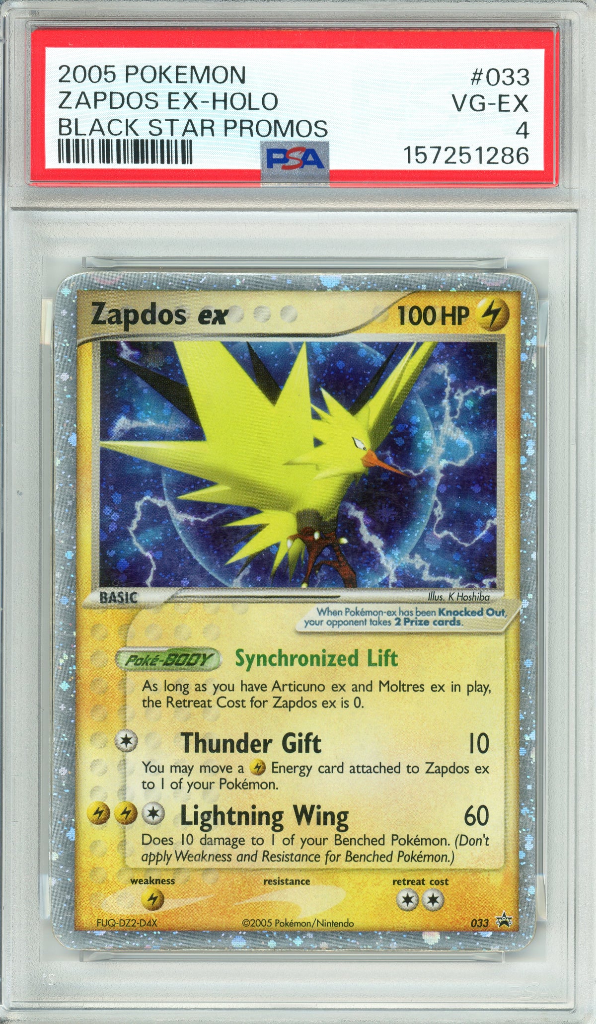 Pokemon Graded: Zapdos #33 Nintendo Promo (2005) Holo PSA 4
