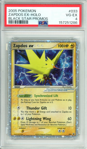 Pokemon Graded: Zapdos #33 Nintendo Promo (2005) Holo PSA 4