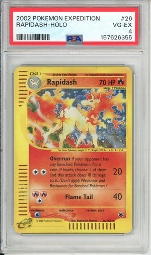 Pokemon Graded: Rapidash 26/165 Expedition (2002) Holo PSA 4