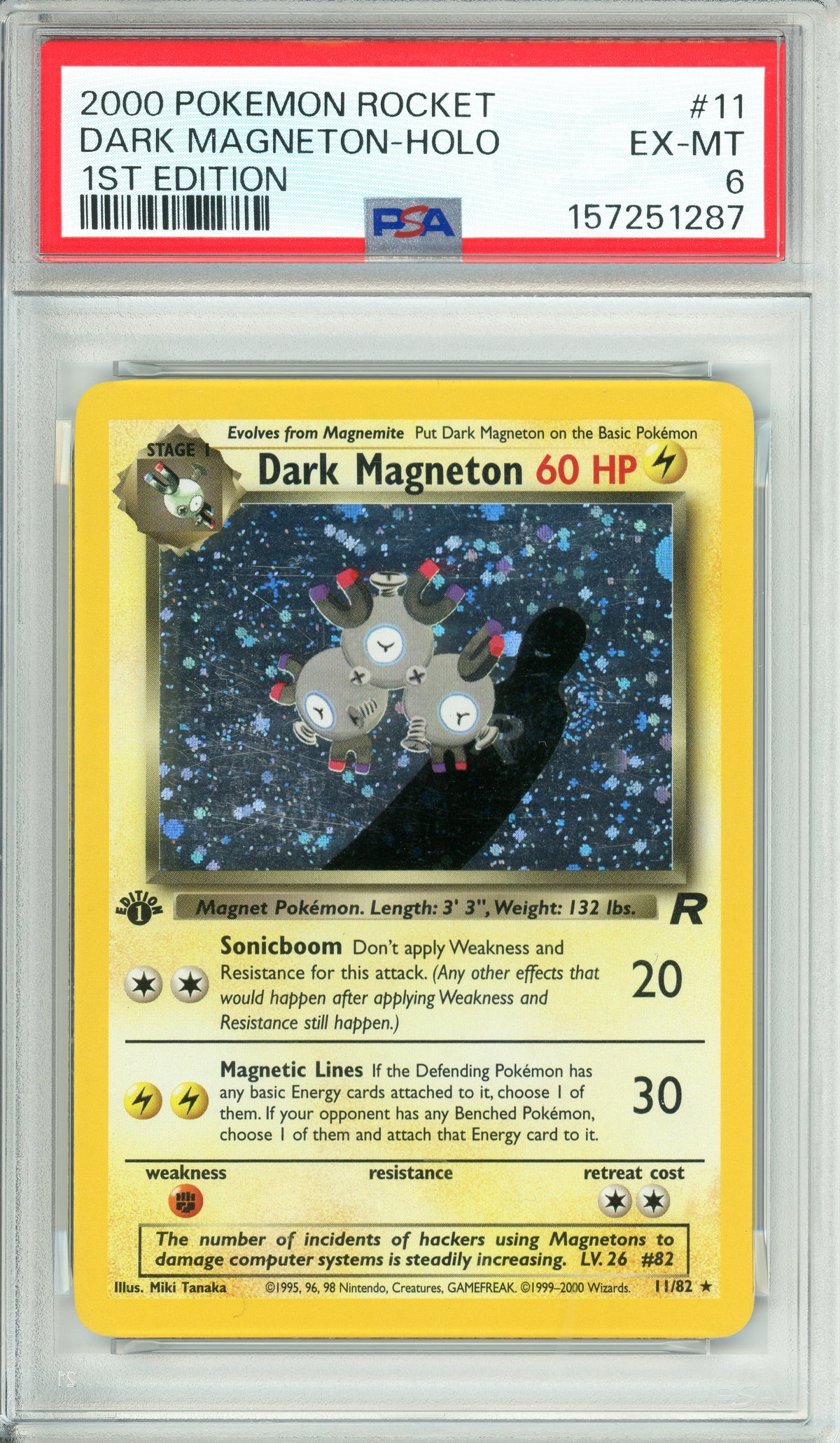 Pokemon Graded: Dark Magneton 1st Edition 11/82 Team Rocket (2000) Holo PSA 6