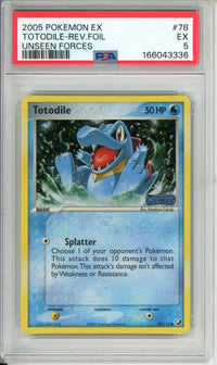 Pokemon Graded: Totodile 78/115 Unseen Forces (2005) Reverse Foil PSA 5