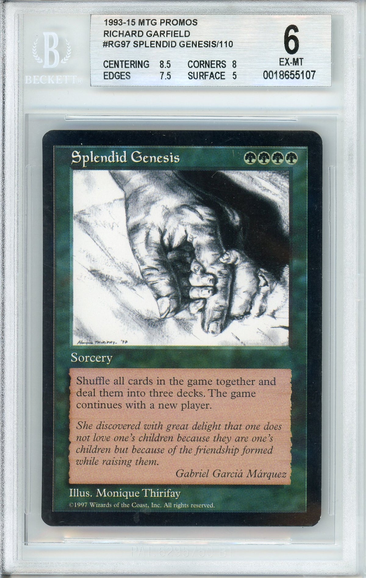 MTG Graded: Splendid Genesis #RG97 Richard Garfield Event (2015) Beckett 6