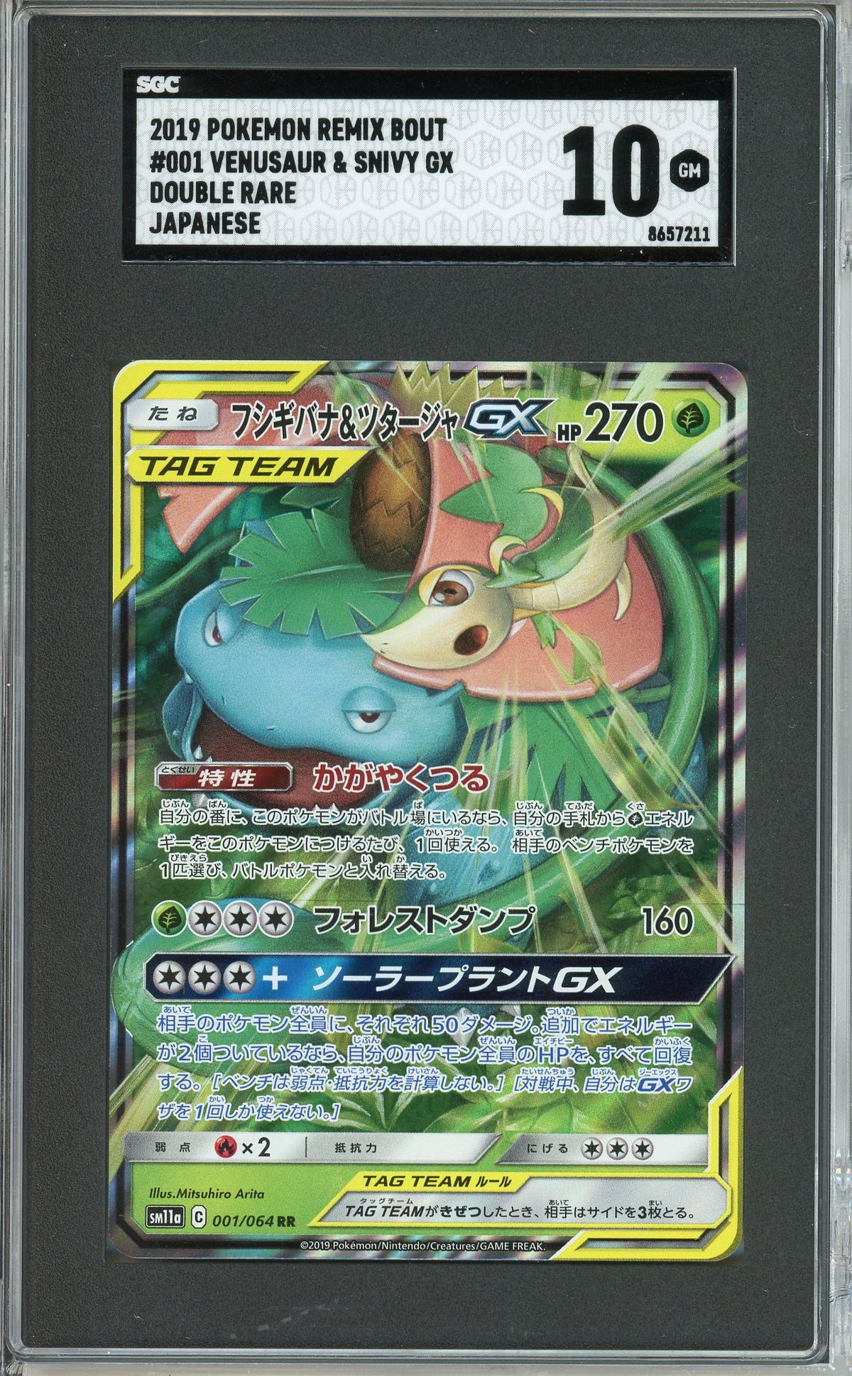 Pokemon Graded: Venusaur & Snivy GX SGC 10