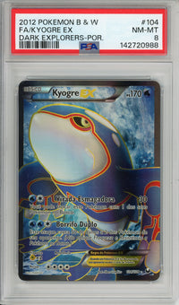 Pokemon Graded: Kyogre EX 104/108 Dark Explorers (2012) Full Art Holo PSA 8