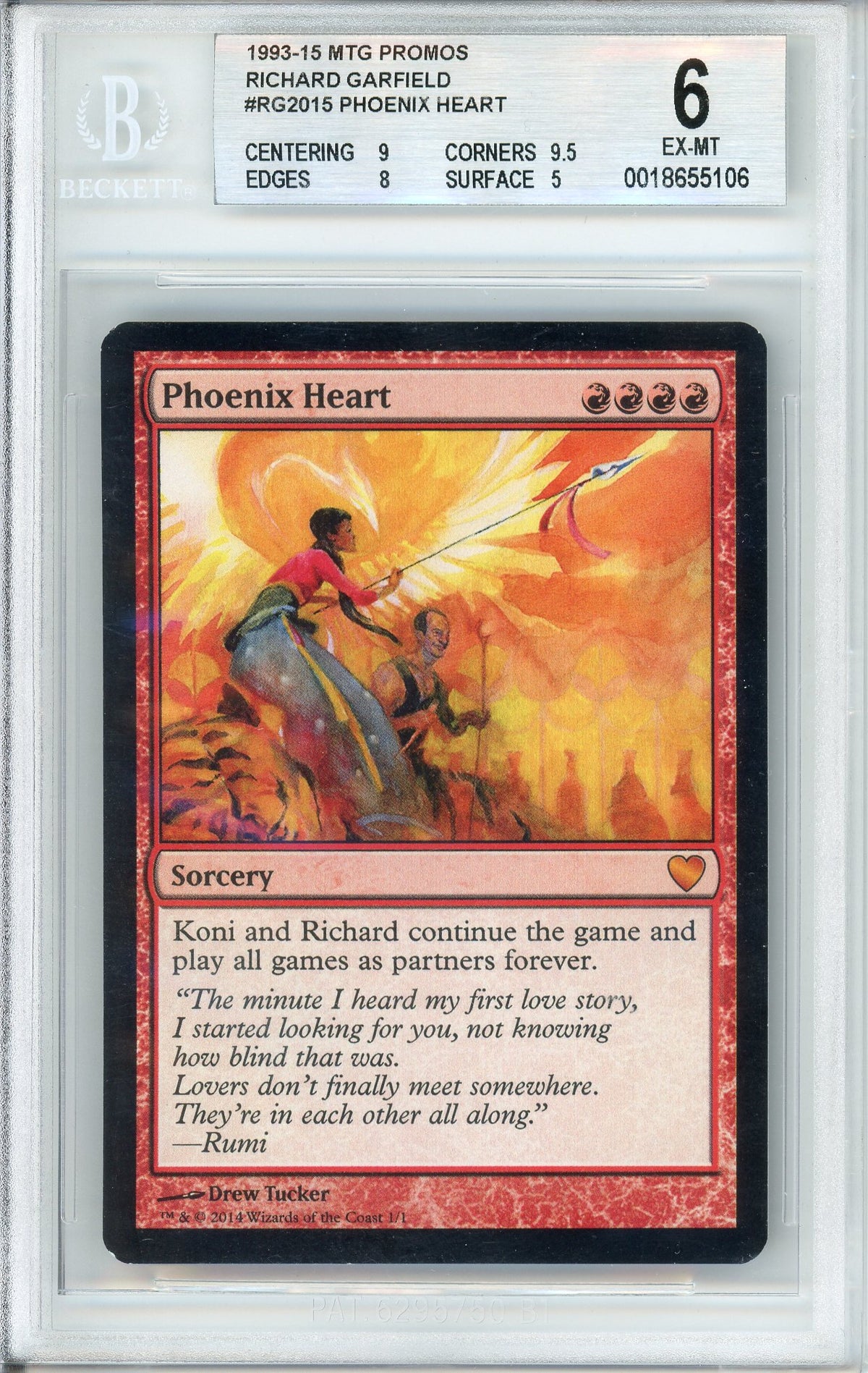 MTG Graded: Phoenix Heart #RG2015 Richard Garfield Promo (2015) Beckett 6